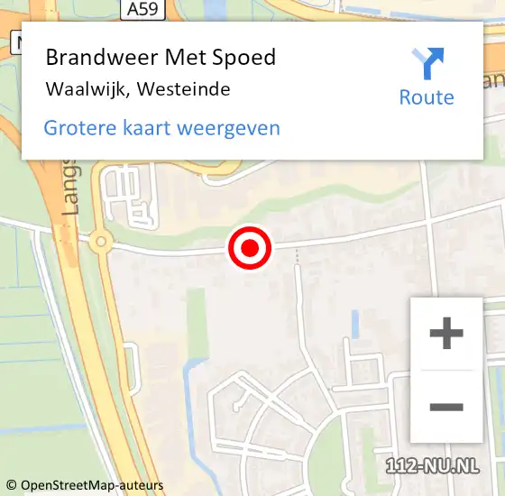 Locatie op kaart van de 112 melding: Brandweer Met Spoed Naar Waalwijk, Westeinde op 31 mei 2020 23:06