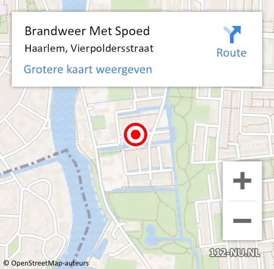 Locatie op kaart van de 112 melding: Brandweer Met Spoed Naar Haarlem, Vierpoldersstraat op 31 mei 2020 23:36