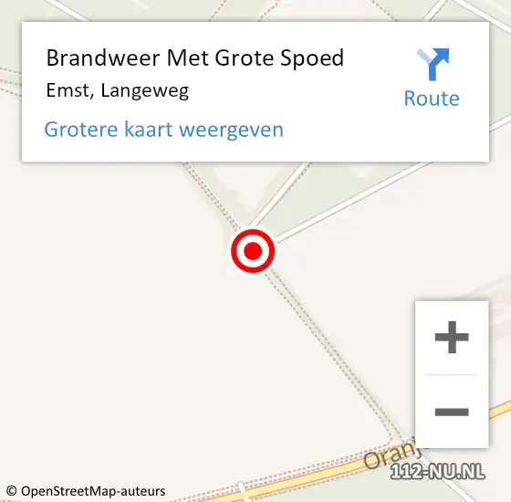 Locatie op kaart van de 112 melding: Brandweer Met Grote Spoed Naar Emst, Langeweg op 1 juni 2020 00:28