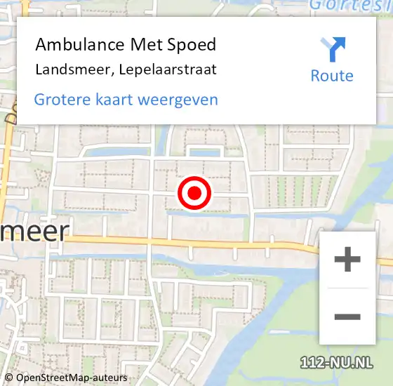 Locatie op kaart van de 112 melding: Ambulance Met Spoed Naar Landsmeer, Lepelaarstraat op 1 juni 2020 02:18