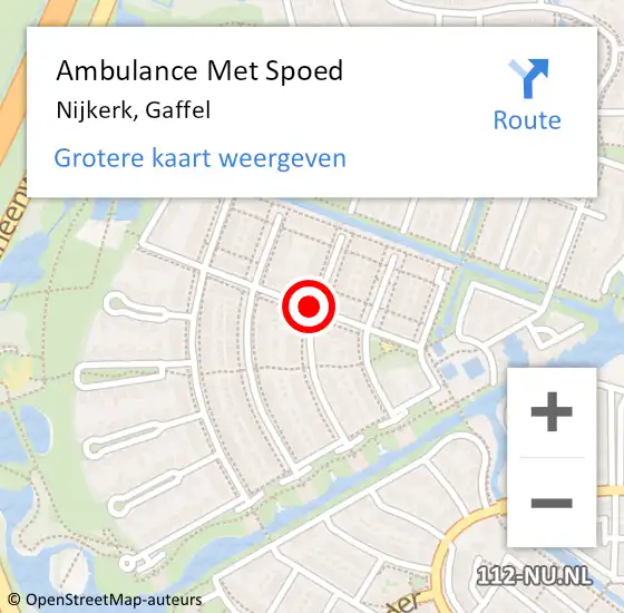 Locatie op kaart van de 112 melding: Ambulance Met Spoed Naar Nijkerk, Gaffel op 1 juni 2020 03:52