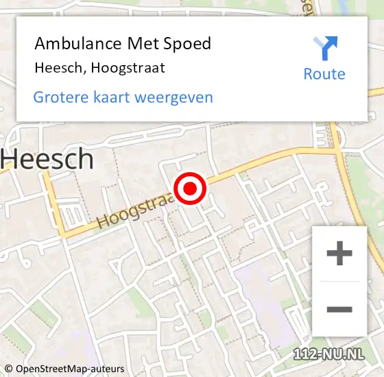 Locatie op kaart van de 112 melding: Ambulance Met Spoed Naar Heesch, Hoogstraat op 1 juni 2020 04:41
