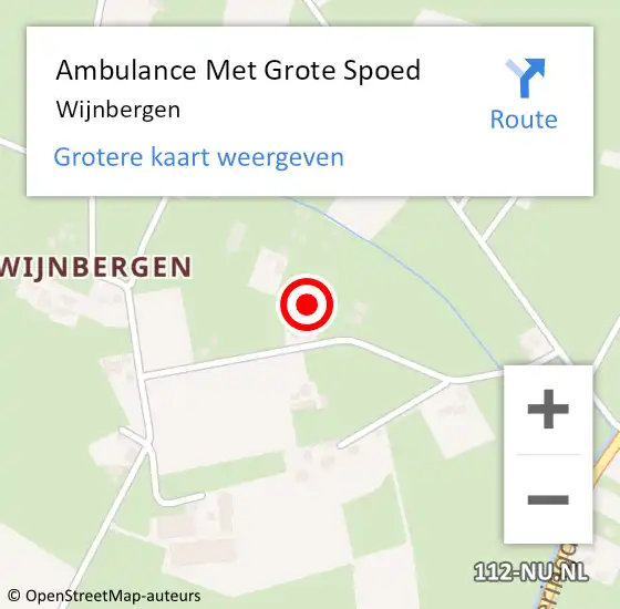 Locatie op kaart van de 112 melding: Ambulance Met Grote Spoed Naar Wijnbergen op 1 juni 2020 05:59