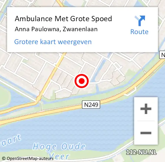 Locatie op kaart van de 112 melding: Ambulance Met Grote Spoed Naar Anna Paulowna, Zwanenlaan op 1 juni 2020 07:53