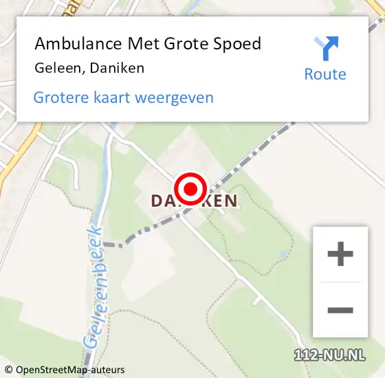 Locatie op kaart van de 112 melding: Ambulance Met Grote Spoed Naar Geleen, Daniken op 1 juni 2020 08:53