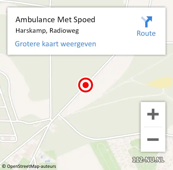 Locatie op kaart van de 112 melding: Ambulance Met Spoed Naar Harskamp, Radioweg op 1 juni 2020 10:22