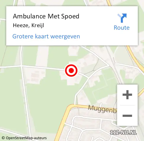 Locatie op kaart van de 112 melding: Ambulance Met Spoed Naar Heeze, Kreijl op 1 juni 2020 11:47