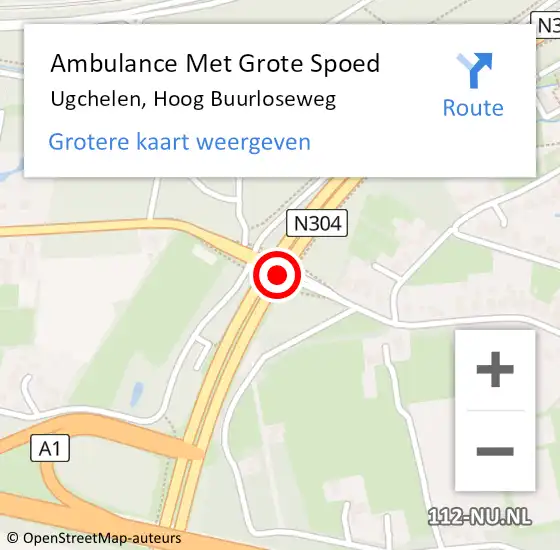 Locatie op kaart van de 112 melding: Ambulance Met Grote Spoed Naar Ugchelen, Hoog Buurloseweg op 1 juni 2020 12:42