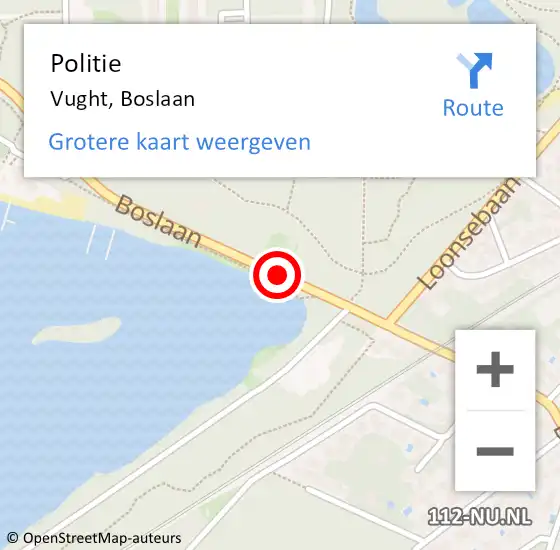 Locatie op kaart van de 112 melding: Politie Vught, Boslaan op 1 juni 2020 13:22