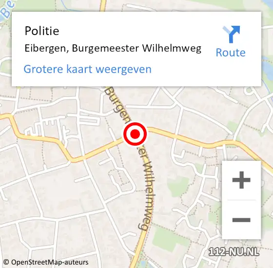 Locatie op kaart van de 112 melding: Politie Eibergen, Burgemeester Wilhelmweg op 1 juni 2020 13:43