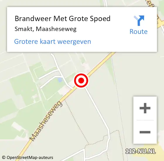 Locatie op kaart van de 112 melding: Brandweer Met Grote Spoed Naar Smakt, Maasheseweg op 1 juni 2020 14:17