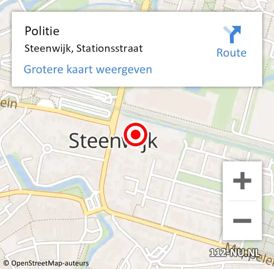 Locatie op kaart van de 112 melding: Politie Steenwijk, Stationsstraat op 1 juni 2020 14:48