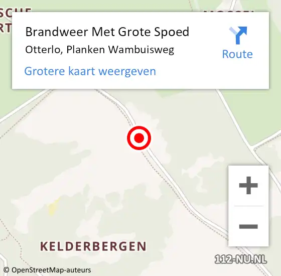 Locatie op kaart van de 112 melding: Brandweer Met Grote Spoed Naar Otterlo, Planken Wambuisweg op 1 juni 2020 17:00