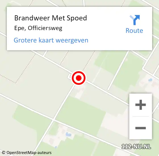 Locatie op kaart van de 112 melding: Brandweer Met Spoed Naar Epe, Officiersweg op 1 juni 2020 19:42