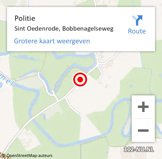 Locatie op kaart van de 112 melding: Politie Sint Oedenrode, Bobbenagelseweg op 1 juni 2020 19:49