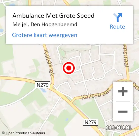 Locatie op kaart van de 112 melding: Ambulance Met Grote Spoed Naar Meijel, Den Hoogenbeemd op 8 mei 2014 12:03