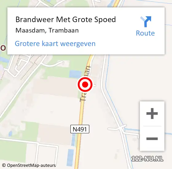 Locatie op kaart van de 112 melding: Brandweer Met Grote Spoed Naar Maasdam, Trambaan op 1 juni 2020 20:25
