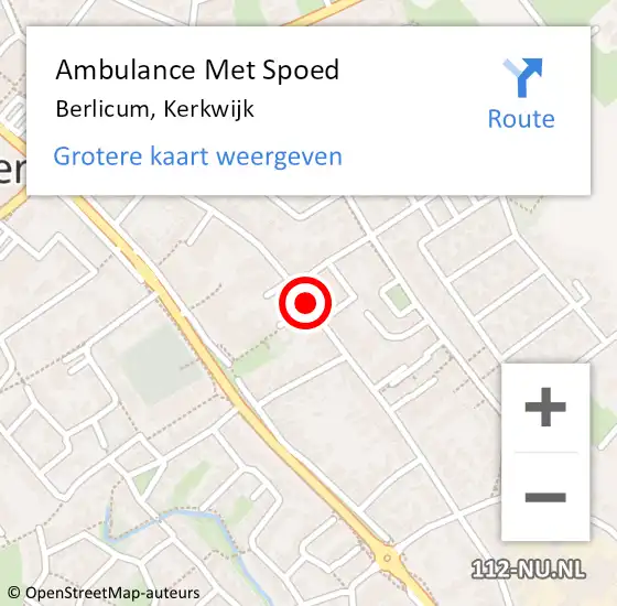 Locatie op kaart van de 112 melding: Ambulance Met Spoed Naar Berlicum, Kerkwijk op 1 juni 2020 21:00