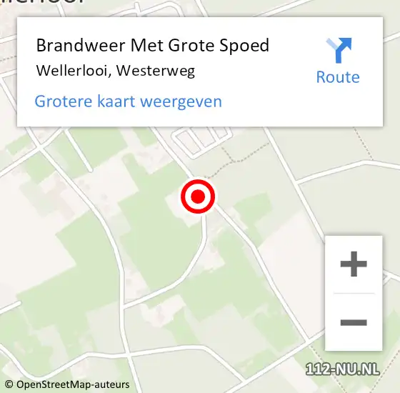 Locatie op kaart van de 112 melding: Brandweer Met Grote Spoed Naar Wellerlooi, Westerweg op 1 juni 2020 21:26