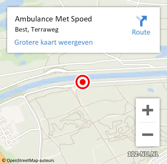 Locatie op kaart van de 112 melding: Ambulance Met Spoed Naar Best, Terraweg op 2 juni 2020 00:53