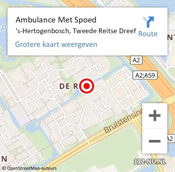 Locatie op kaart van de 112 melding: Ambulance Met Spoed Naar 's-Hertogenbosch, Tweede Reitse Dreef op 2 juni 2020 01:12
