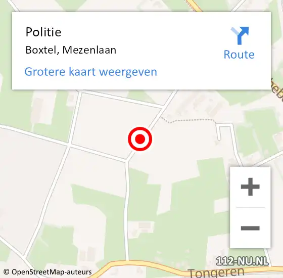 Locatie op kaart van de 112 melding: Politie Boxtel, Mezenlaan op 2 juni 2020 01:30