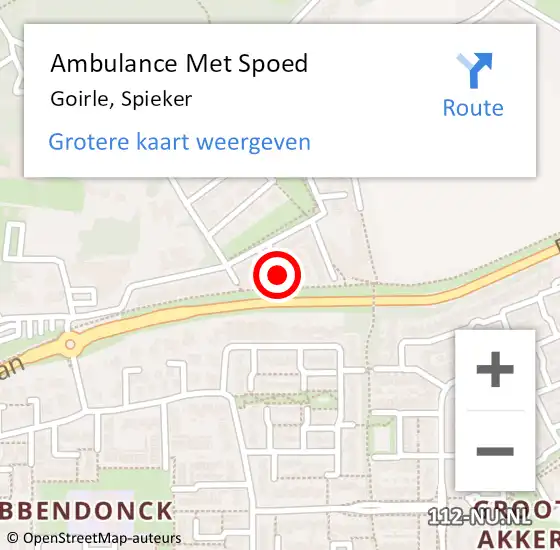 Locatie op kaart van de 112 melding: Ambulance Met Spoed Naar Goirle, Spieker op 8 mei 2014 12:29