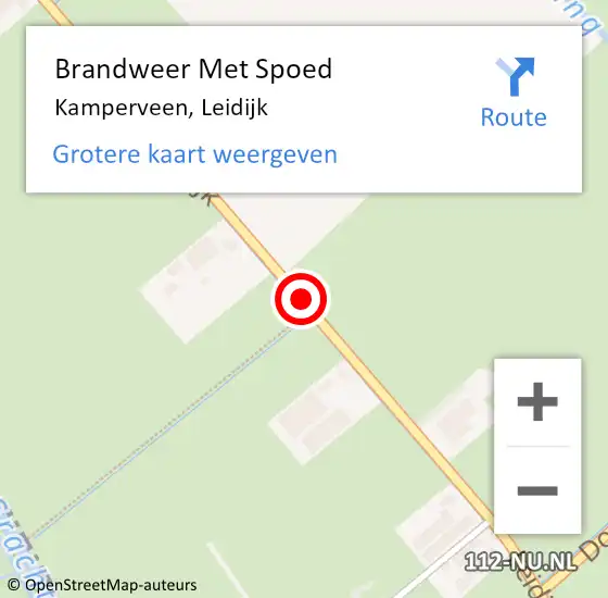 Locatie op kaart van de 112 melding: Brandweer Met Spoed Naar Kamperveen, Leidijk op 2 juni 2020 08:15