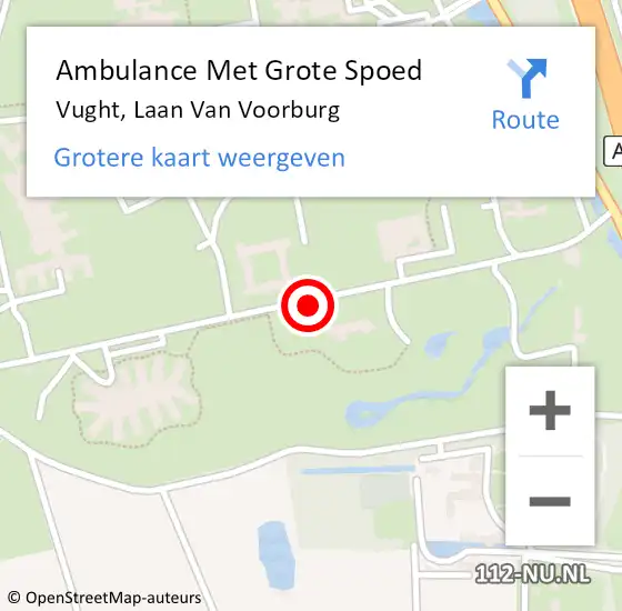 Locatie op kaart van de 112 melding: Ambulance Met Grote Spoed Naar Vught, Laan Van Voorburg op 2 juni 2020 08:29