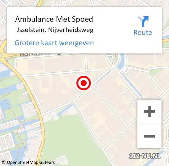 Locatie op kaart van de 112 melding: Ambulance Met Spoed Naar IJsselstein, Nijverheidsweg op 8 mei 2014 12:49