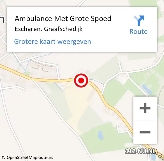 Locatie op kaart van de 112 melding: Ambulance Met Grote Spoed Naar Escharen, Graafschedijk op 2 juni 2020 10:27