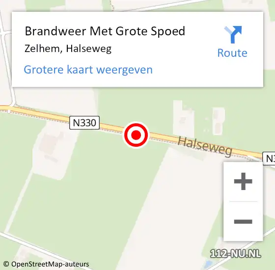 Locatie op kaart van de 112 melding: Brandweer Met Grote Spoed Naar Zelhem, Halseweg op 2 juni 2020 10:36