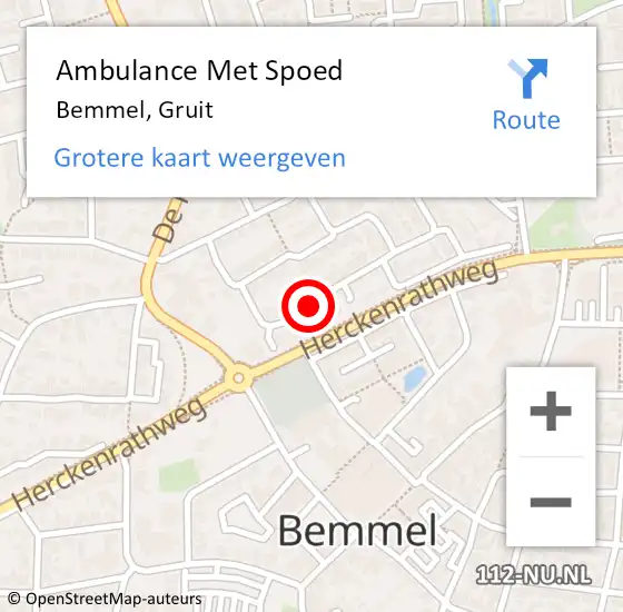 Locatie op kaart van de 112 melding: Ambulance Met Spoed Naar Bemmel, Gruit op 2 juni 2020 11:40