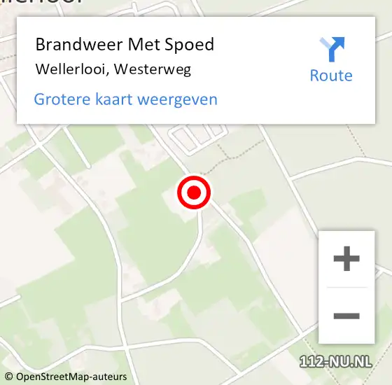 Locatie op kaart van de 112 melding: Brandweer Met Spoed Naar Wellerlooi, Westerweg op 2 juni 2020 11:43