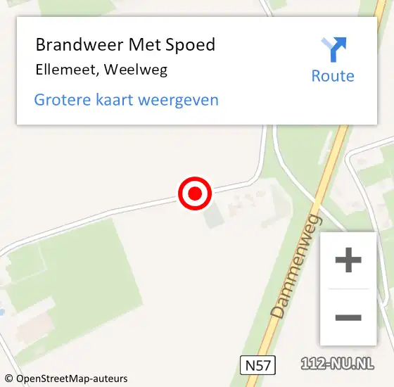 Locatie op kaart van de 112 melding: Brandweer Met Spoed Naar Ellemeet, Weelweg op 2 juni 2020 12:13