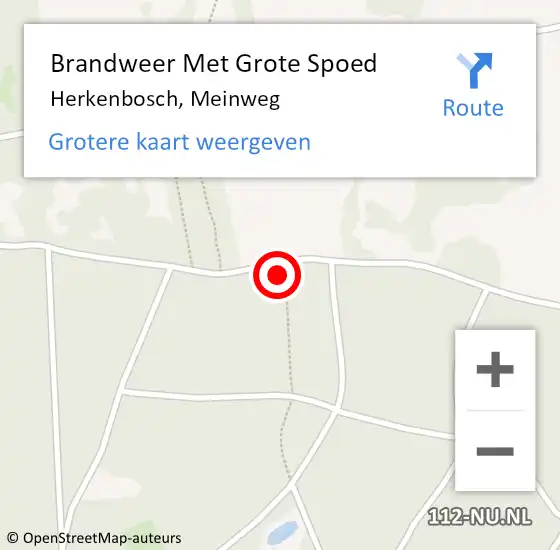 Locatie op kaart van de 112 melding: Brandweer Met Grote Spoed Naar Herkenbosch, Meinweg op 2 juni 2020 12:45