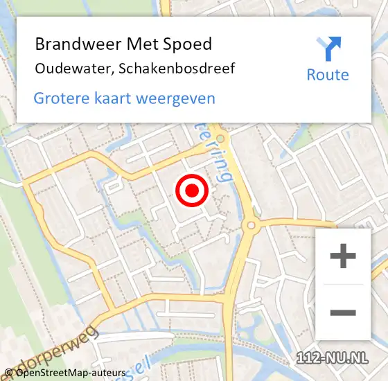 Locatie op kaart van de 112 melding: Brandweer Met Spoed Naar Oudewater, Schakenbosdreef op 2 juni 2020 13:08