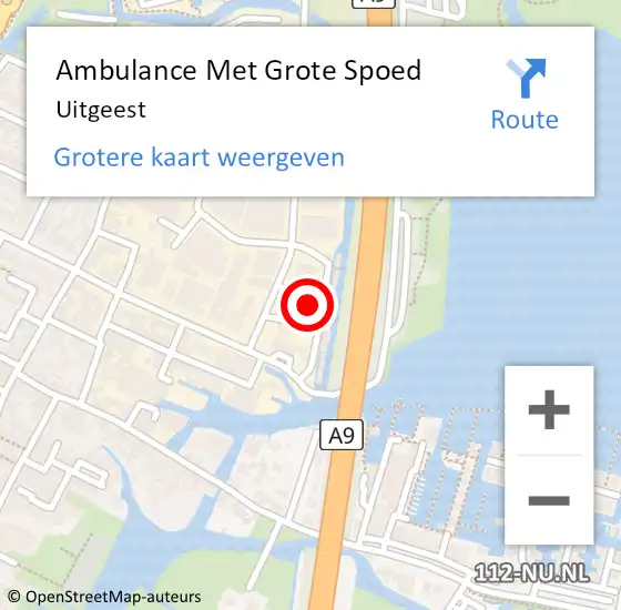 Locatie op kaart van de 112 melding: Ambulance Met Grote Spoed Naar Uitgeest op 2 juni 2020 13:23