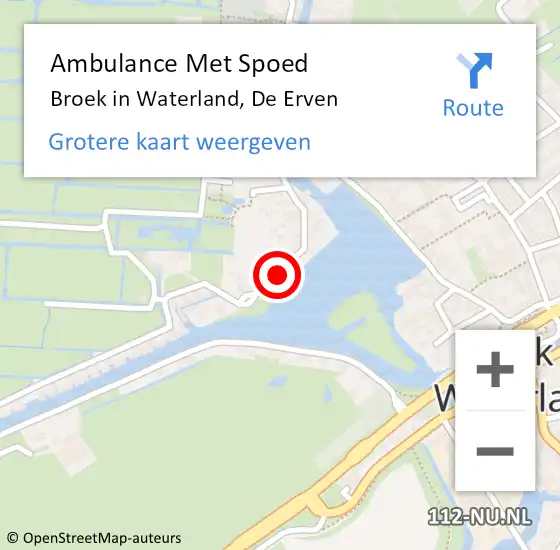 Locatie op kaart van de 112 melding: Ambulance Met Spoed Naar Broek in Waterland, De Erven op 2 juni 2020 14:16