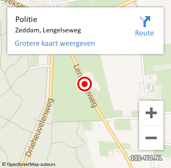 Locatie op kaart van de 112 melding: Politie Zeddam, Lengelseweg op 2 juni 2020 14:24