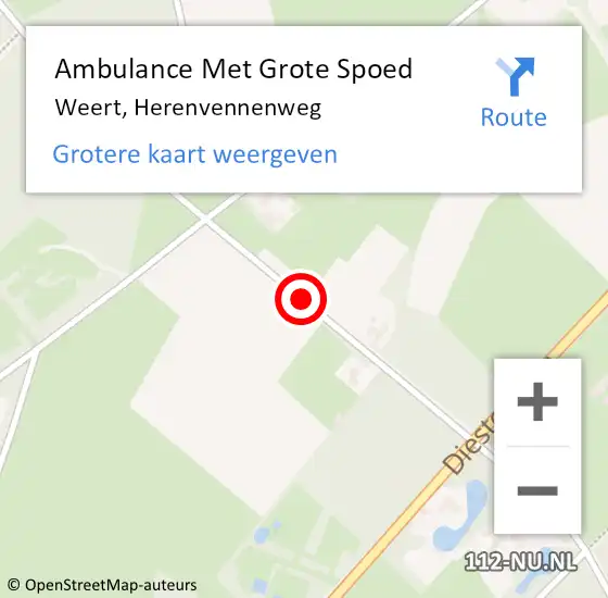 Locatie op kaart van de 112 melding: Ambulance Met Grote Spoed Naar Weert, Herenvennenweg op 2 juni 2020 14:31