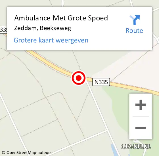 Locatie op kaart van de 112 melding: Ambulance Met Grote Spoed Naar Zeddam, Beekseweg op 2 juni 2020 14:35