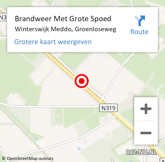 Locatie op kaart van de 112 melding: Brandweer Met Grote Spoed Naar Winterswijk Meddo, Groenloseweg op 2 juni 2020 14:35