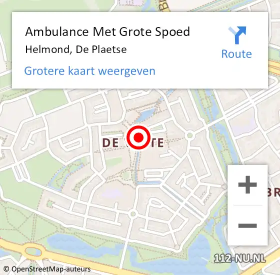 Locatie op kaart van de 112 melding: Ambulance Met Grote Spoed Naar Helmond, De Plaetse op 2 juni 2020 15:29