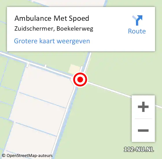 Locatie op kaart van de 112 melding: Ambulance Met Spoed Naar Zuidschermer, Boekelerweg op 2 juni 2020 17:12