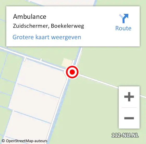 Locatie op kaart van de 112 melding: Ambulance Zuidschermer, Boekelerweg op 2 juni 2020 17:12