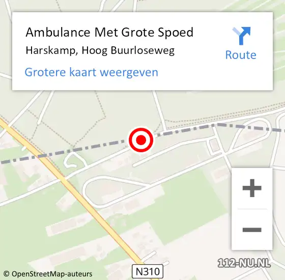 Locatie op kaart van de 112 melding: Ambulance Met Grote Spoed Naar Harskamp, Hoog Buurloseweg op 2 juni 2020 17:15