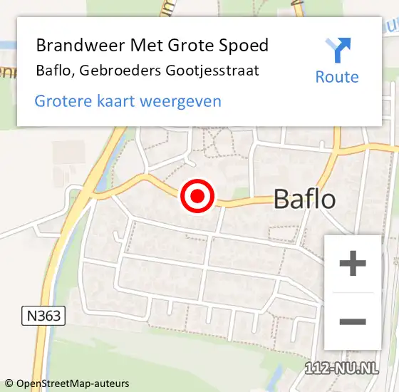 Locatie op kaart van de 112 melding: Brandweer Met Grote Spoed Naar Baflo, Gebroeders Gootjesstraat op 8 mei 2014 13:43