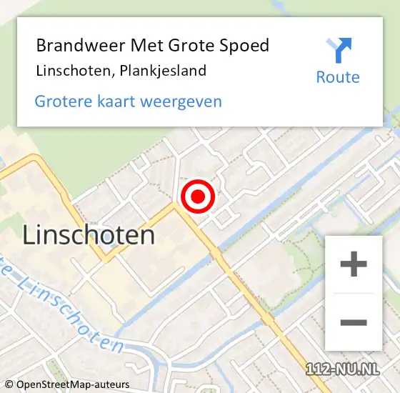Locatie op kaart van de 112 melding: Brandweer Met Grote Spoed Naar Linschoten, Plankjesland op 2 juni 2020 18:22