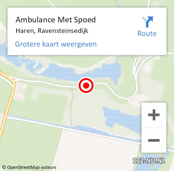 Locatie op kaart van de 112 melding: Ambulance Met Spoed Naar Haren, Ravensteinsedijk op 2 juni 2020 19:01